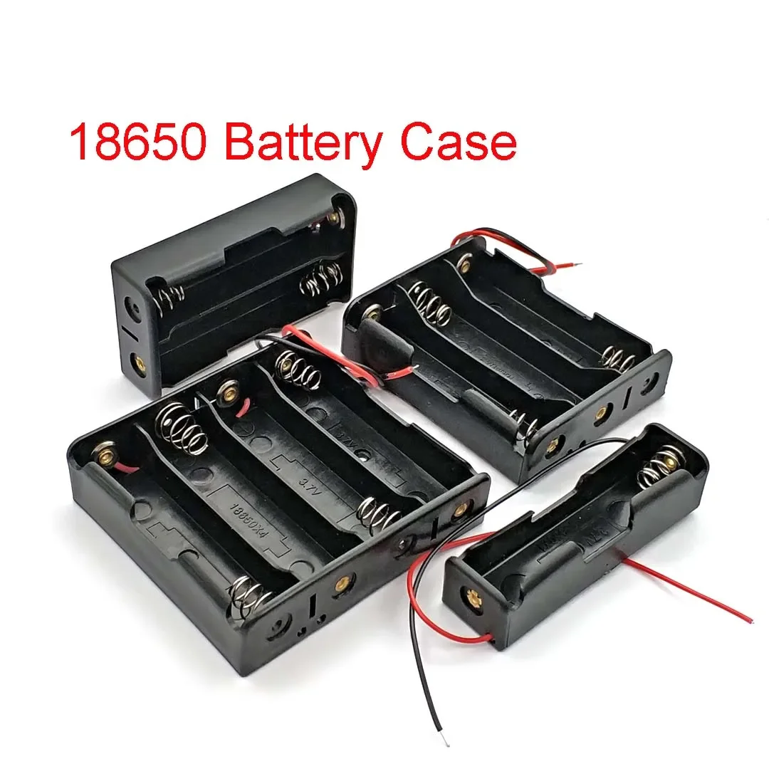 New 18650 Power Bank Cases 1X 2X 3X 4X 18650 Battery Holder Storage Box Case 1 2 3 4 Slot Batteries Container with Wire Lead