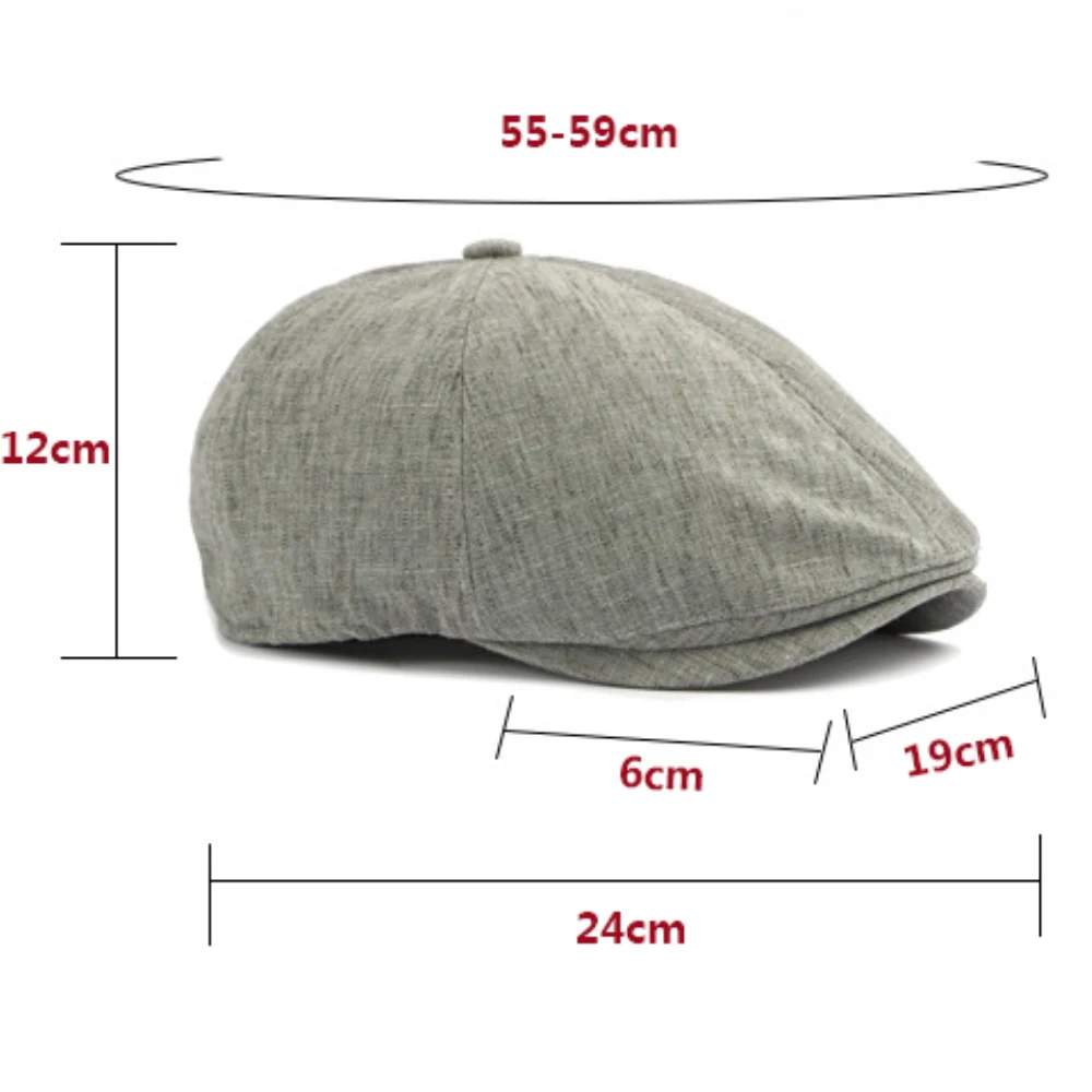 HT5100 Herren- und Damen-Baskenmützen, Vintage Künstler-Mütze, Frühling-Sommer Ivy Flatcap, Achteckige Baskenmütze für Männer und Frauen – Detail 1
