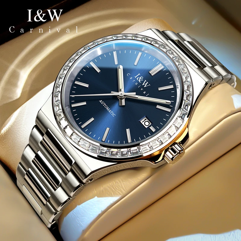 Carnival Brand I&W High-end Series Mechanical Watch Waterproof Luxury Sapphire Calendar Imported Movement Automatic Watches Men