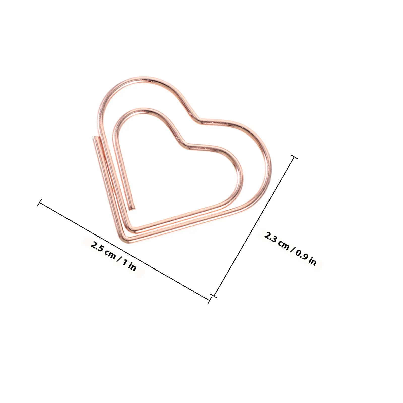 24Pcs Heart Paper Clips Creative Shaped Aluminium Alloy for Office Study Scrapbook Decorative Document Clips
