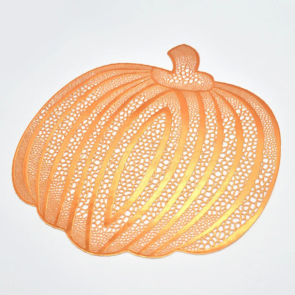 

4pcs Pumpkin Mats Placemat Tableware Mats Waterproof Heat Insulated Fall Decorations Thanksgiving