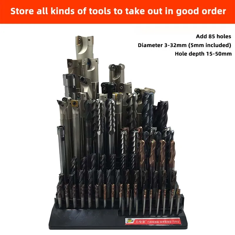 Black Milling Cutter Box Drill Bit Storage Box Milling Cutter Drill Finishing Holder Organizer Case ER Collet BOX