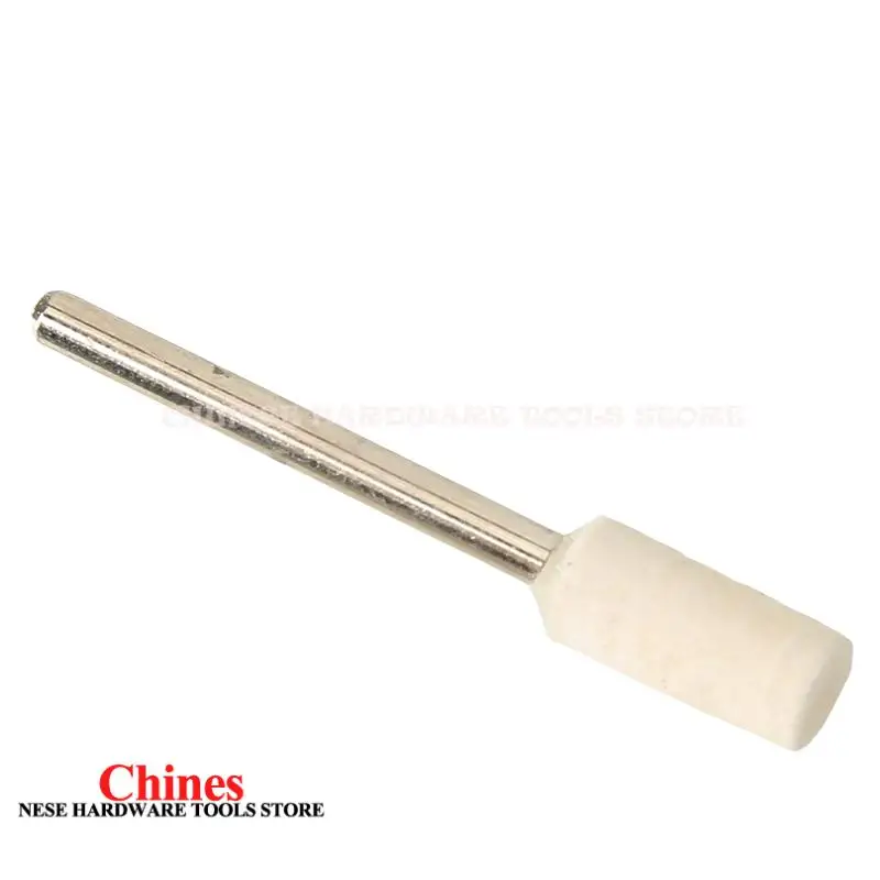 Roda Poles Wol Felt OD 6mm untuk Mesin Bor Dremel, Alat Putar, Shank 3mm
