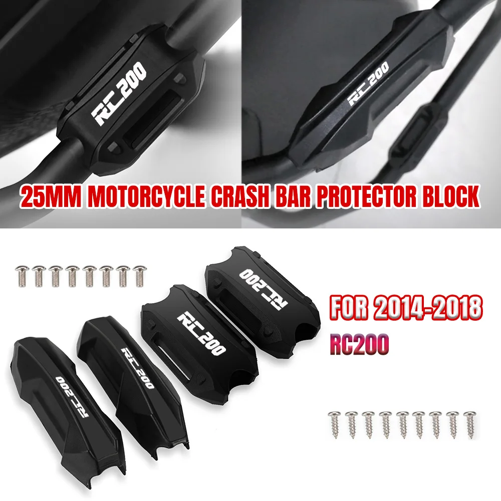 

Motorcycle Accessories Bumper Engine Guard 25MM Protection Block Crash Bar Decorative For RC200 RC 200 2014 2015 2016 2017 2018