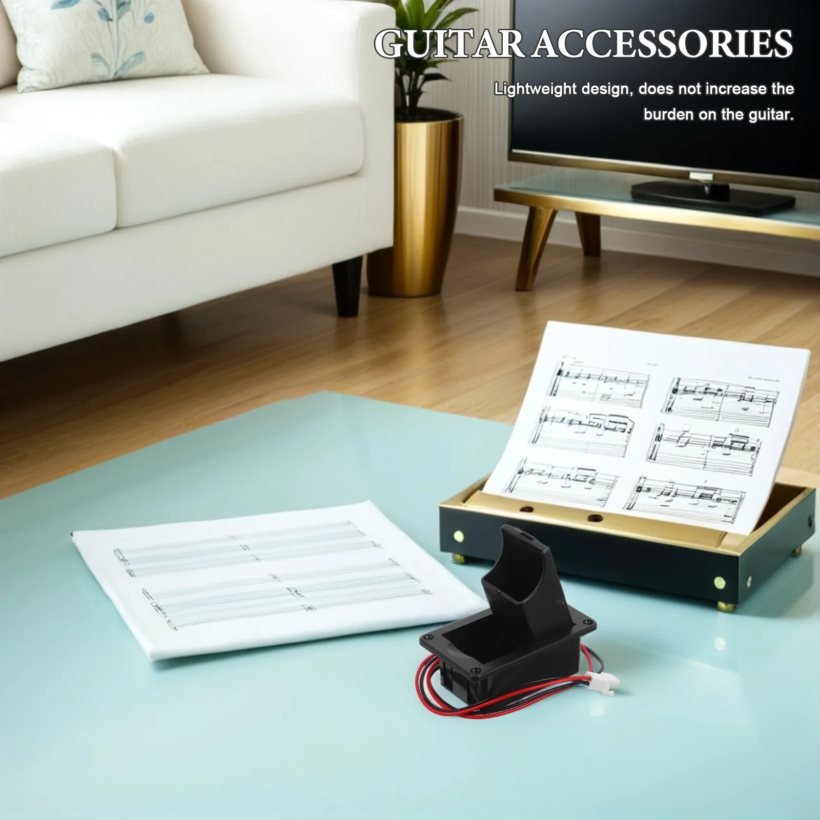 

2pcs Box For Guitar Bass Active Pickup Holder Case 2-Pin Plug Lightweight Oxidation Resistant Long Lifespan Easy