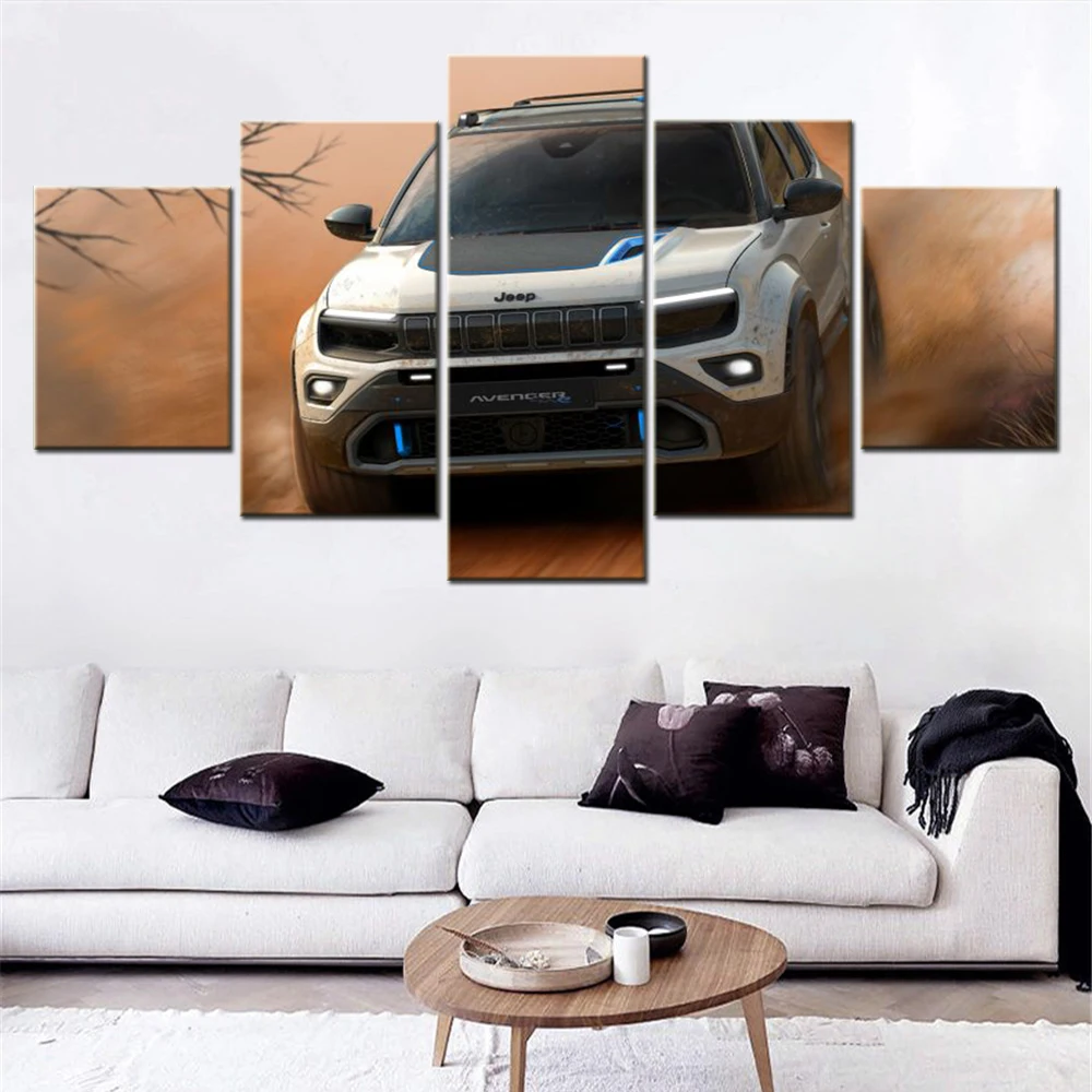 5 Panels Canvas Wall Arts Poster Painting Vehicle Ford Mustang Shelby-GT500 Coupe Convertible GT 500 Wheel Rim Land Home Decor