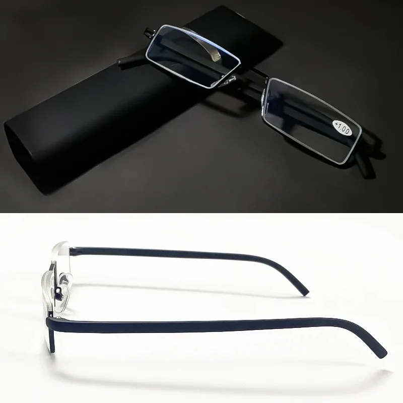 Quadratische Lesebrille Blaulichtfilter Halbrahmen Presbyopie-Brille Mit Etui Herren Damen +1 1,25 1,5 1,75 2 2,25 2,5 2,75 – Detail 11