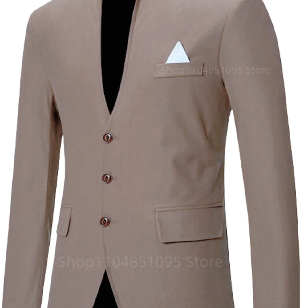 

Gray Style Solid Blazer for Men Fashion Wedding Jacket Smart Casual Business Best Man Suit Jacket Formal Only One Coat for Pa