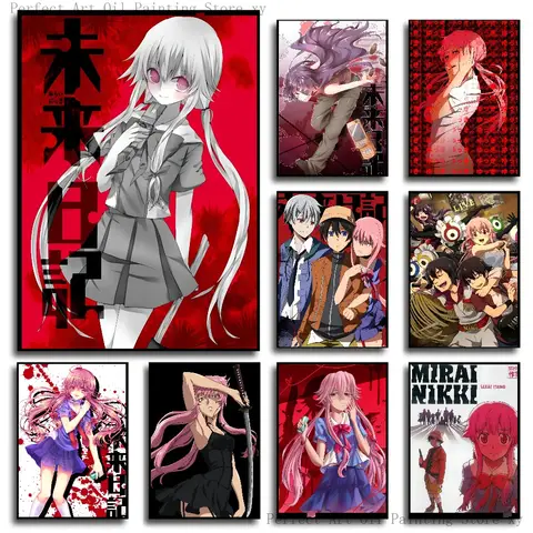 1PC Anime Figure Mirai Nikki The Future Diary Poster Paper Print Home Living Room Bedroom Entrance Bar Cafe Art Painting