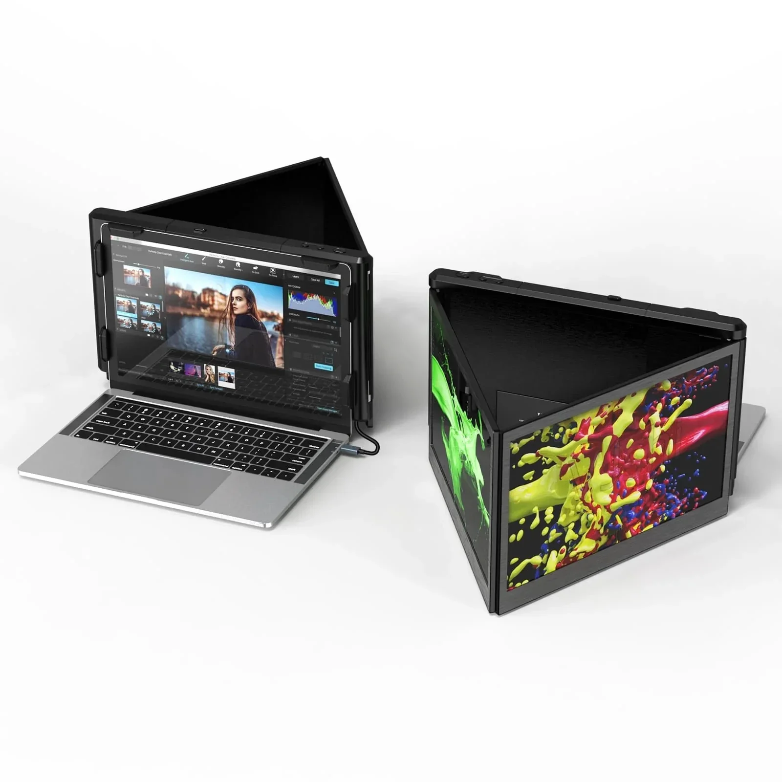 Laptop Screen Extender Upgraded Ultra Slim FHD1080P IPS 180°Rotation Plug and Play Portable Monitor Compatible with Laptops