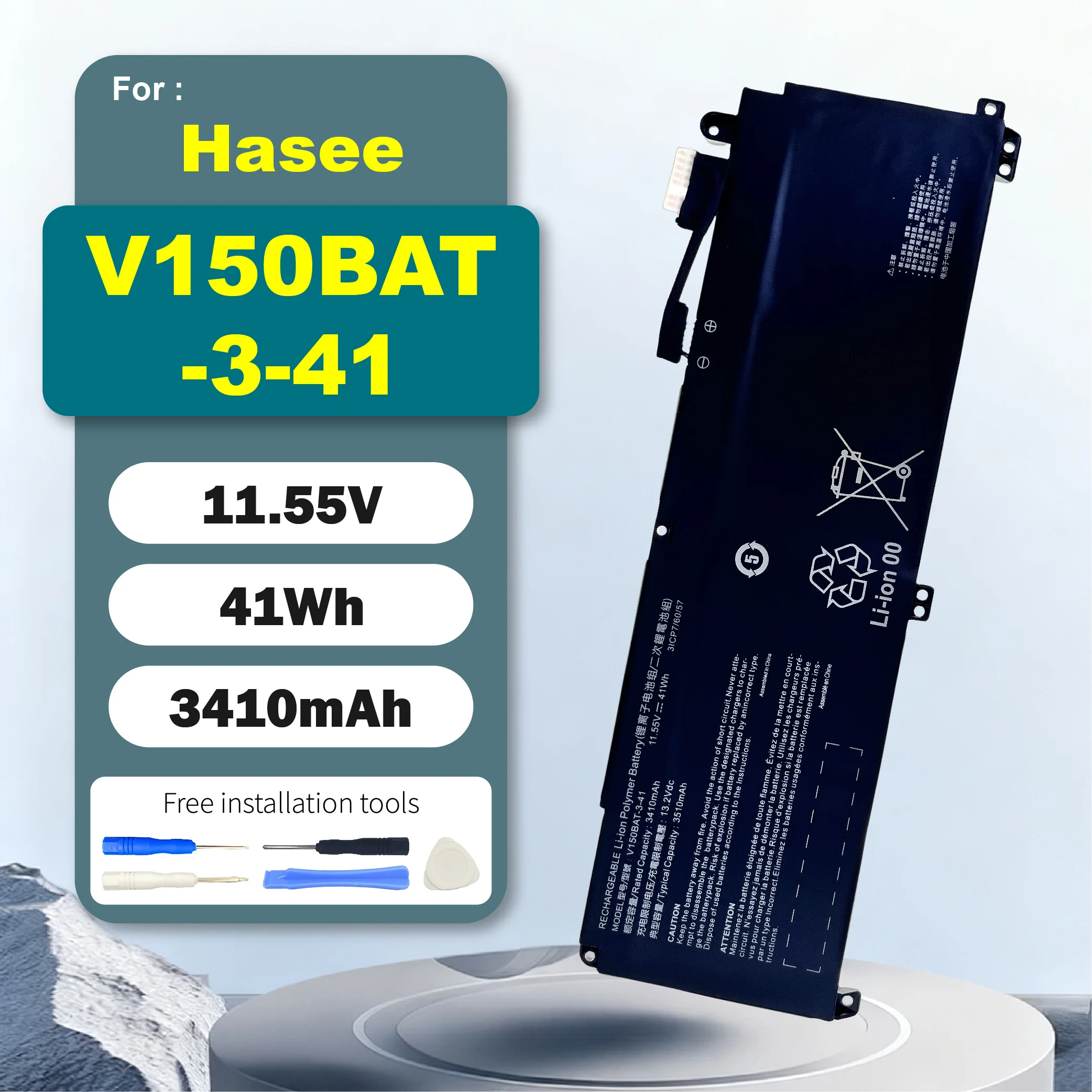 V150BAT-3-41 41Wh Battery Compatible With Hasee Z7 Z7T Z7-DA7NS Z7-DA7NP Z8-DA7NT G8-DA7NP CV15S02 V150BAT-4-53 4IPC7/60/57