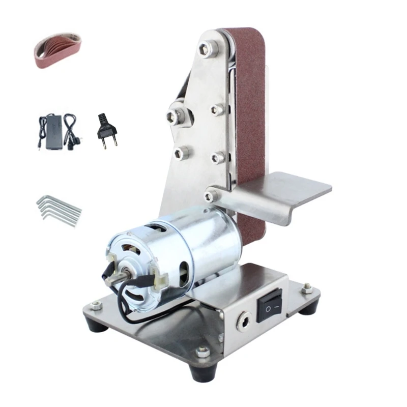 R9JF Small Belt Grinding Tool with Variable Speed Control High Torques Grinder Compact Sanding Machine for Detailed Finishing