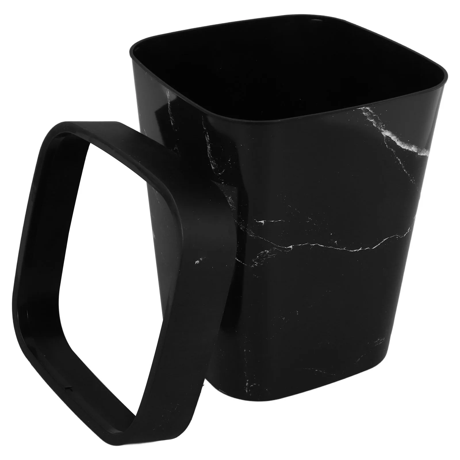 

Marble Texture Trash Can Plastic Square Wastebasket For Bathroom Kitchen Bedroom Office Home Black Waste Bin Container