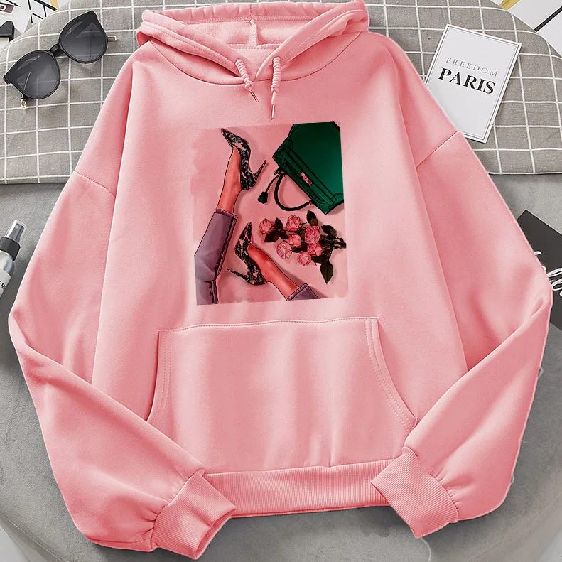 

New Autumn Winter Fashion Sexy Printed Sweatshirt Women Harajuku Casual Oversize Long Sleeve Clothes Hooded Pullover Tops Warm