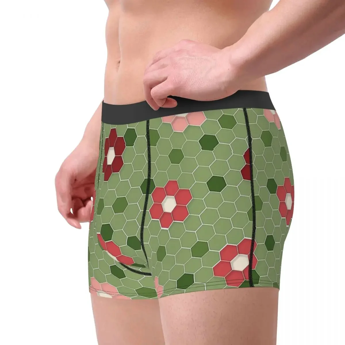 Hexagonal Flower Pattern Hexagonal Geometric Patterns Underpants Cotton Panties Man Underwear Sexy Shorts Boxer Briefs