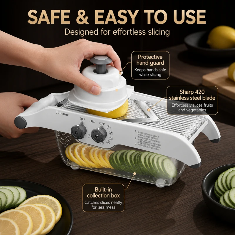 

Lemon Slicer Cutter, Multifunctional Fruit Vegetable Chopper, Manual Potato Tomato Slicing Gadget, Home Kitchen Tool