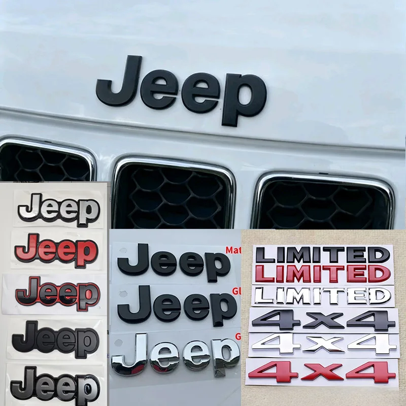Logotipo 4X4 limitado delantero y trasero de coche, emblema de rejilla automática, accesorios adhesivos para Jeep Renegade Compass Grand Cherokee Wrangler Rubicon