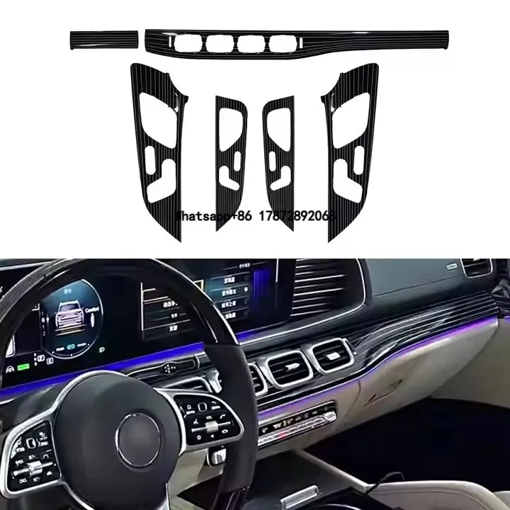 

Car Interior Piano Paint Style Panel for GLE/GLS W167 Car Door Dashboard Decorative Strip Ambient Lighting Car