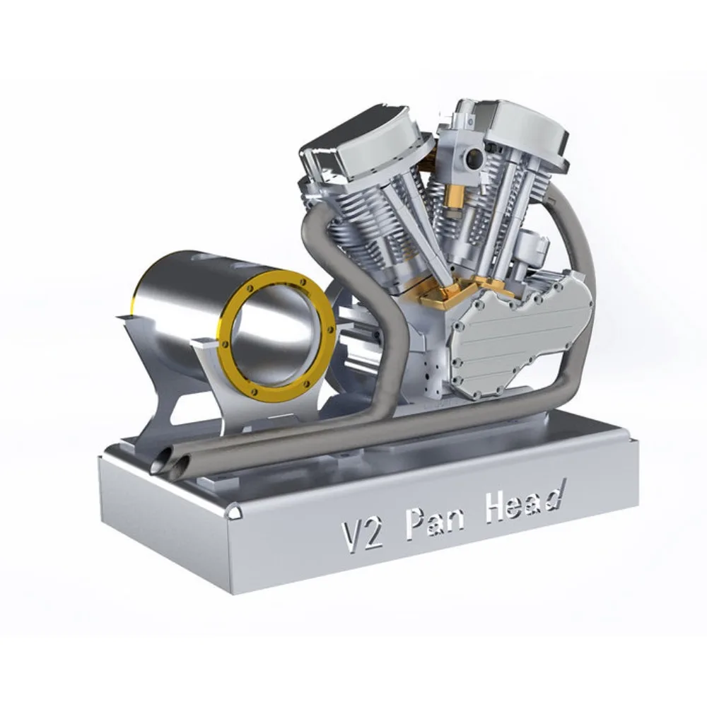 

CISON FG-VT9 V2 Engine Model with Base 9cc V Twin Four-stroke Air Cooled Remote Control Motorcycle Engine Model Finished Product