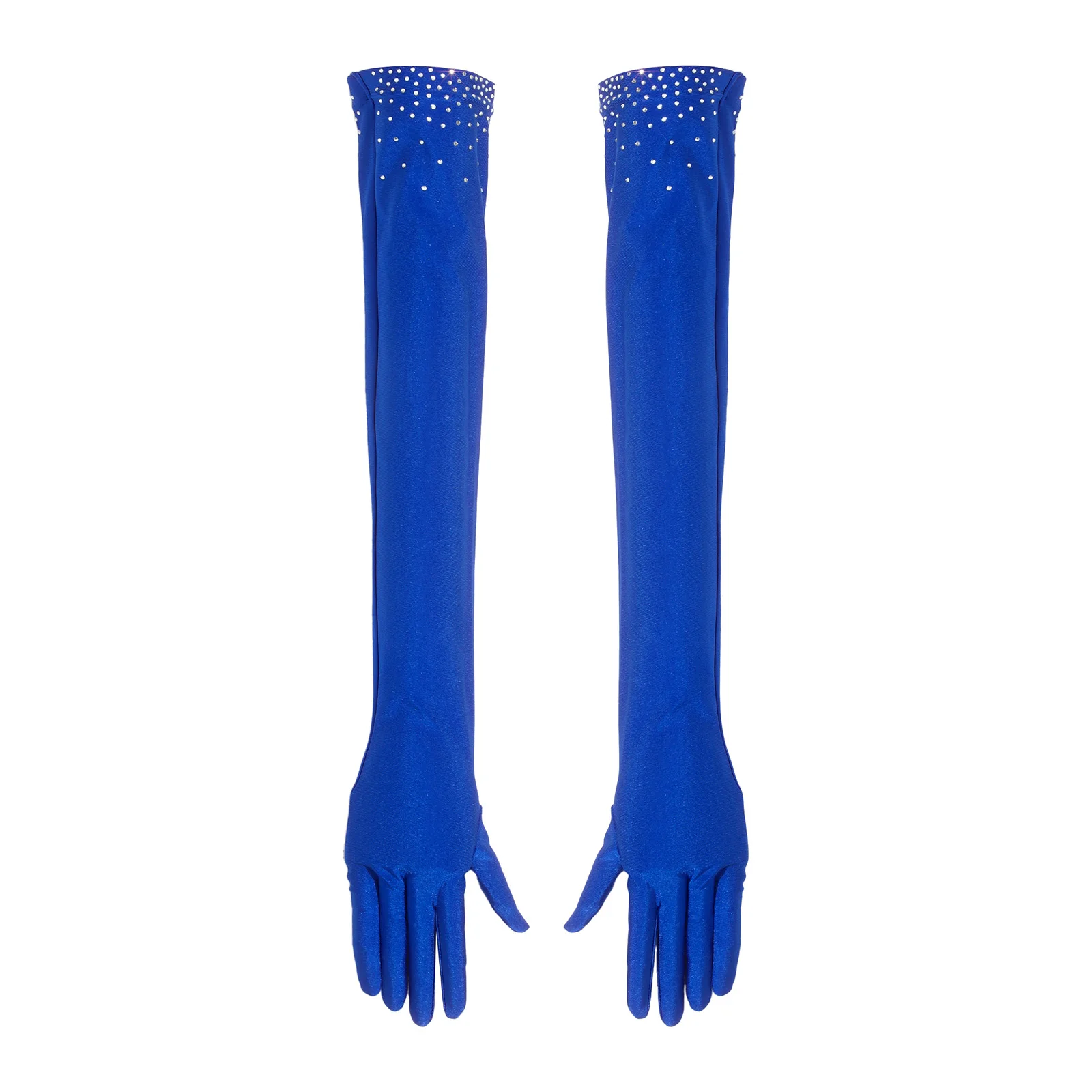 Damen Latin Samba Cha Cha Tanzkleid mit Strass-Mesh-Fransen, Asymmetrischem Rock und Langen Handschuhen, Wettbewerbs- und Aufführungskostüm – Detail 21