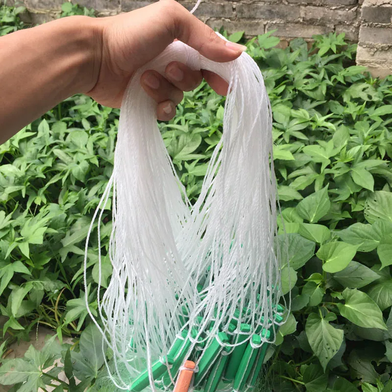 80 meters Three-layer reinforced green silk sticky net solid and soft floater  fishing green net