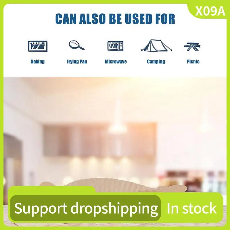 

X09A 100Pcs Air Fryer Parchment Paper Liners Non-Stick Disposable Liners Basket Unperforated Round Parchment Paper(Brown)