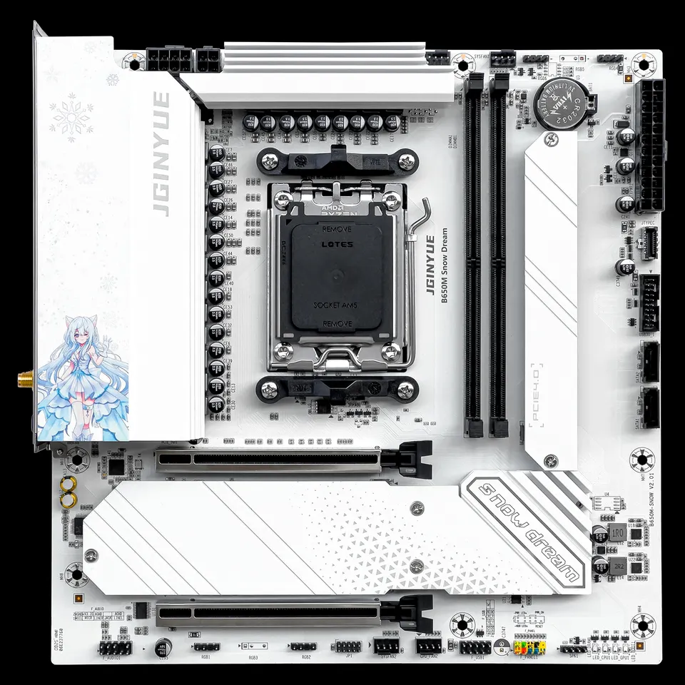 JGINYUE B650M  DREAM マザーボード 未使用品 JGINYUE B650M Snow Dream WiFi Motherboard M-ATX For Ryzen7000/8000