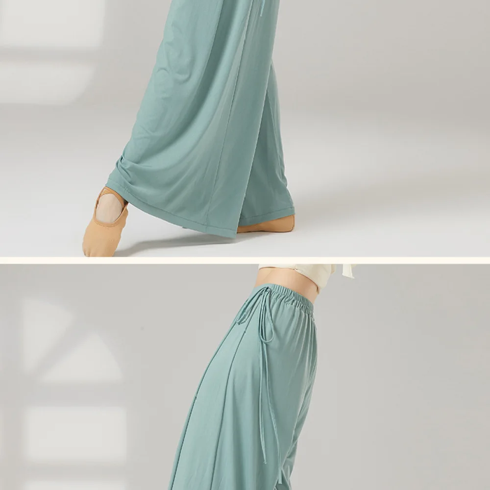 Women Women Classical Dance Pants Side Lace Up Wide Leg Trousers Breathable Soft Training Bottoms For Gongyan Modern Performing Gear - Aliexpress Deal