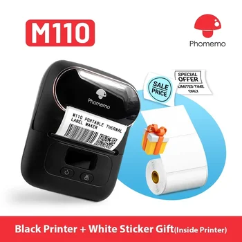מדפסת ניידת Phomemo M110 Mini Portable Printer Thermal Label Printer Stickers Pocket Labeling Maker Machine דומה ל-Niimbot B21 B1 50mm