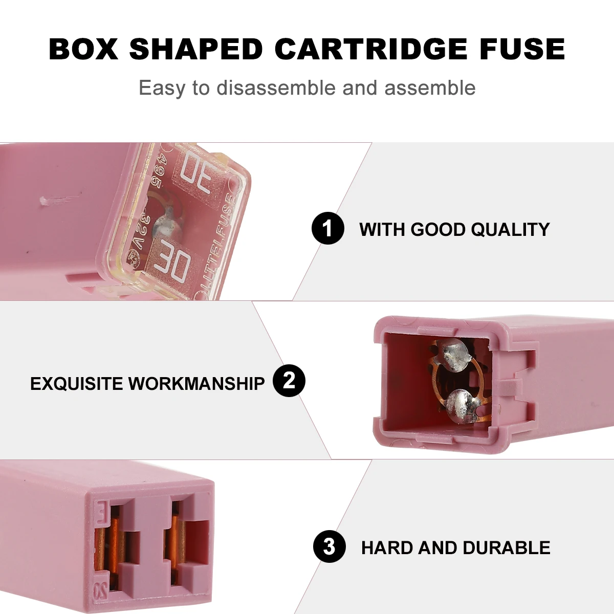 

8 pcs Micro Cartridge Box Shaped Automotive Fuse For Ram Truck Durable Circuit Protection Hardwearing Fuse Cartridge Fuses Micro
