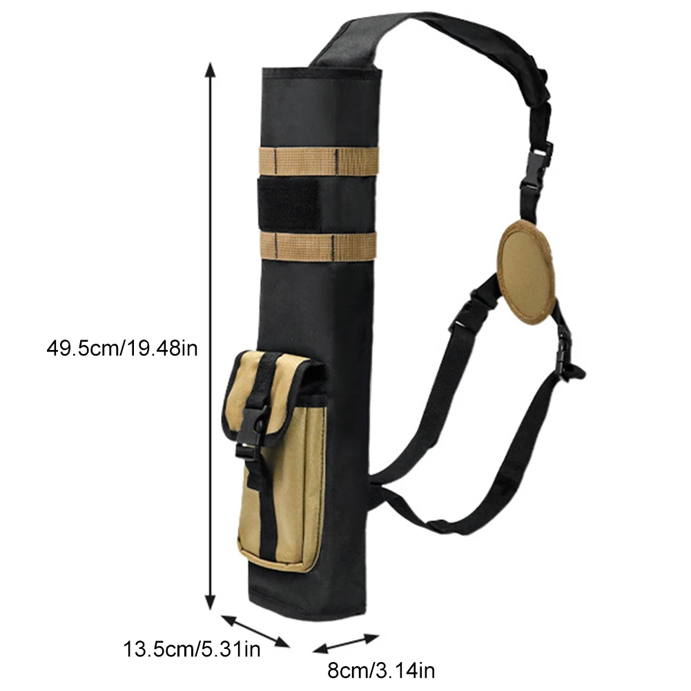 Archery Quiver with Molle System Pocket Back Arrow Quiver Dual Use Adjustable Arrow Bag for Target Shooting Hunting