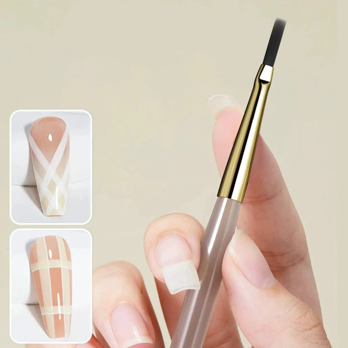 

Nails Art French Plaid Brush Line Grid Pattern Drawing Pen DIY UV Gel Extension Nails Painting Supplies