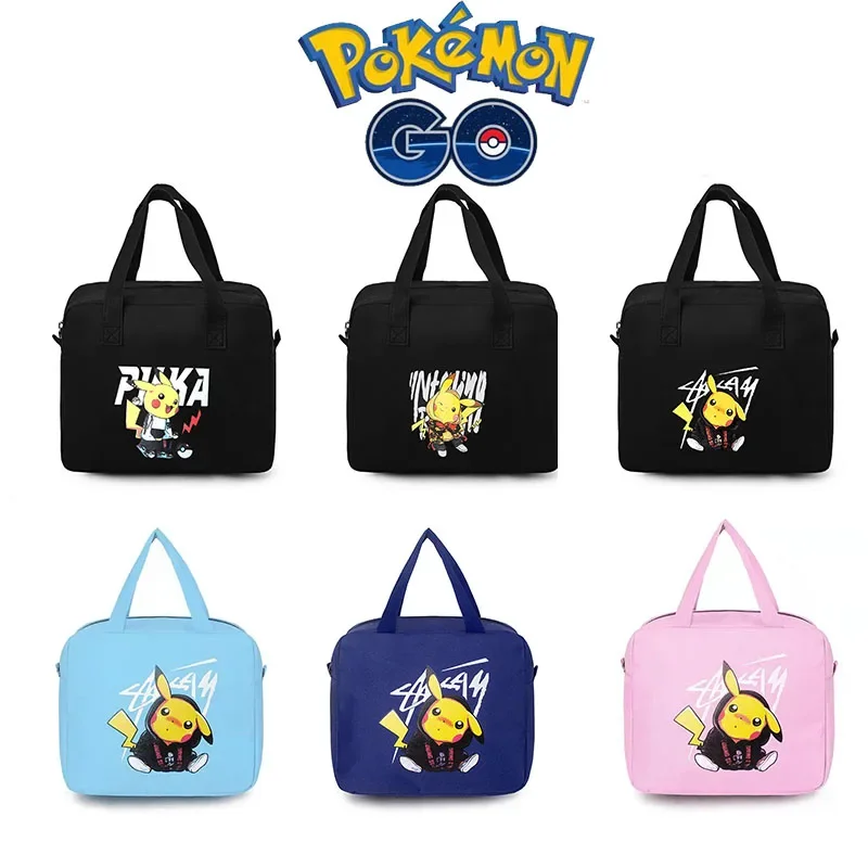 Anime Pokemon Pikachu Cartoon Cooler Lunch Box Kids Women Portable Insulated Canvas Lunch Bag Thermal Food Picnic Lunch Bags New