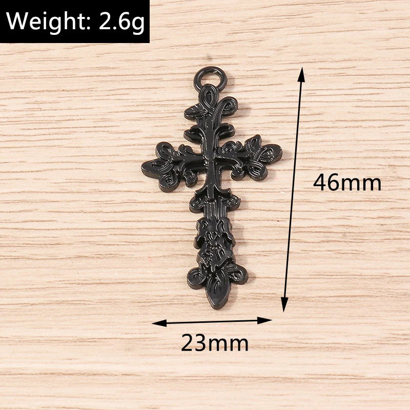 Tusember 10 Stück Steampunk-Anhänger, Hip-Hop-Anhänger mit schwarzem Kreuz, für DIY-Schmuckherstellung, Tropfenohrringe, Armbänder, handgefertigtes Kunsthandwerk – Detail 6
