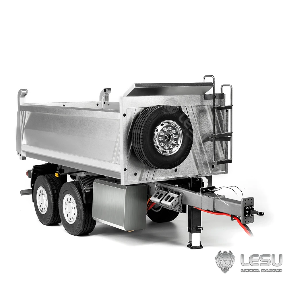 LESU 1/14 model toy full trailer dump truck center cylinder lifting CNC processing truck LS-A0051-C