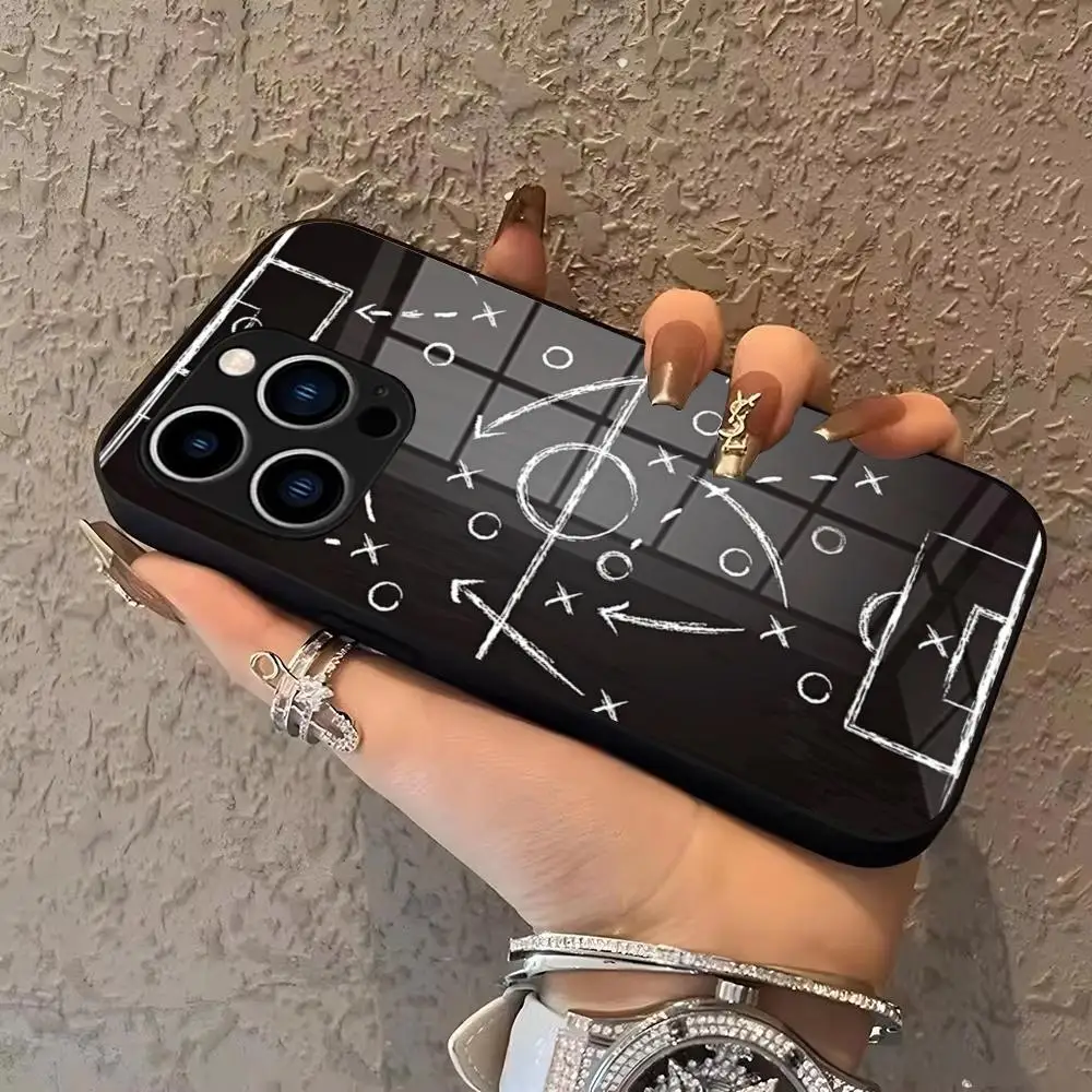 

Football Soccer Tactics Time Phone Case For IPhone 17 16 15 Pro Max 14 13 12 Mini Plus Samsung S25 Glass phone case