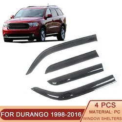 For Dodge Durango 1998-2023 Auto Side Window Wind Deflectors Visors Black Rain Guard Door Visor Vent Shades Dark Smoke Ventvisor