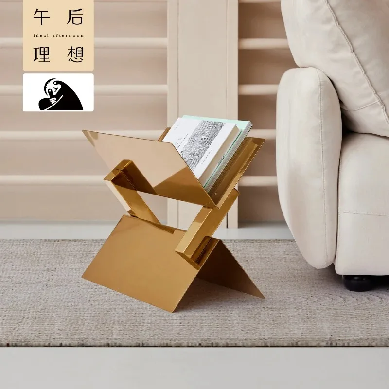 

‌ Подставка для журналов Nordic Gold - напольная стойка из нержавеющей стали, роскошная металлическая полка для книг и газет, современный органайзер для гостиной