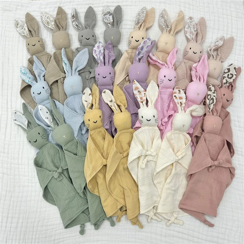 Soft Pure Cotton Baby Burp Cloths Cartoon Bunny Lion Baby Bibs Newborn Saliva Towel Infant Kids Sleeping Cuddling Towel