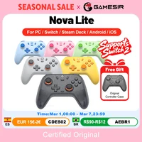 Gamesir Nova Lite PC Gamepads para Nintendo Switch 2 interruptor Oled Lite controlador Bluetooth efecto Hall Joysticks ventana 10 11