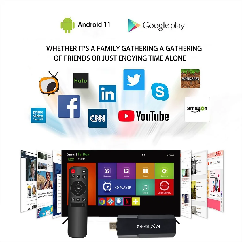 عصي التلفاز 1 جيجابايت 8 جيجابايت 1 وحدة أندرويد 2024 stb mx10 F2 TV Box Android 4k الاتحاد الأوروبي Android TV Stick