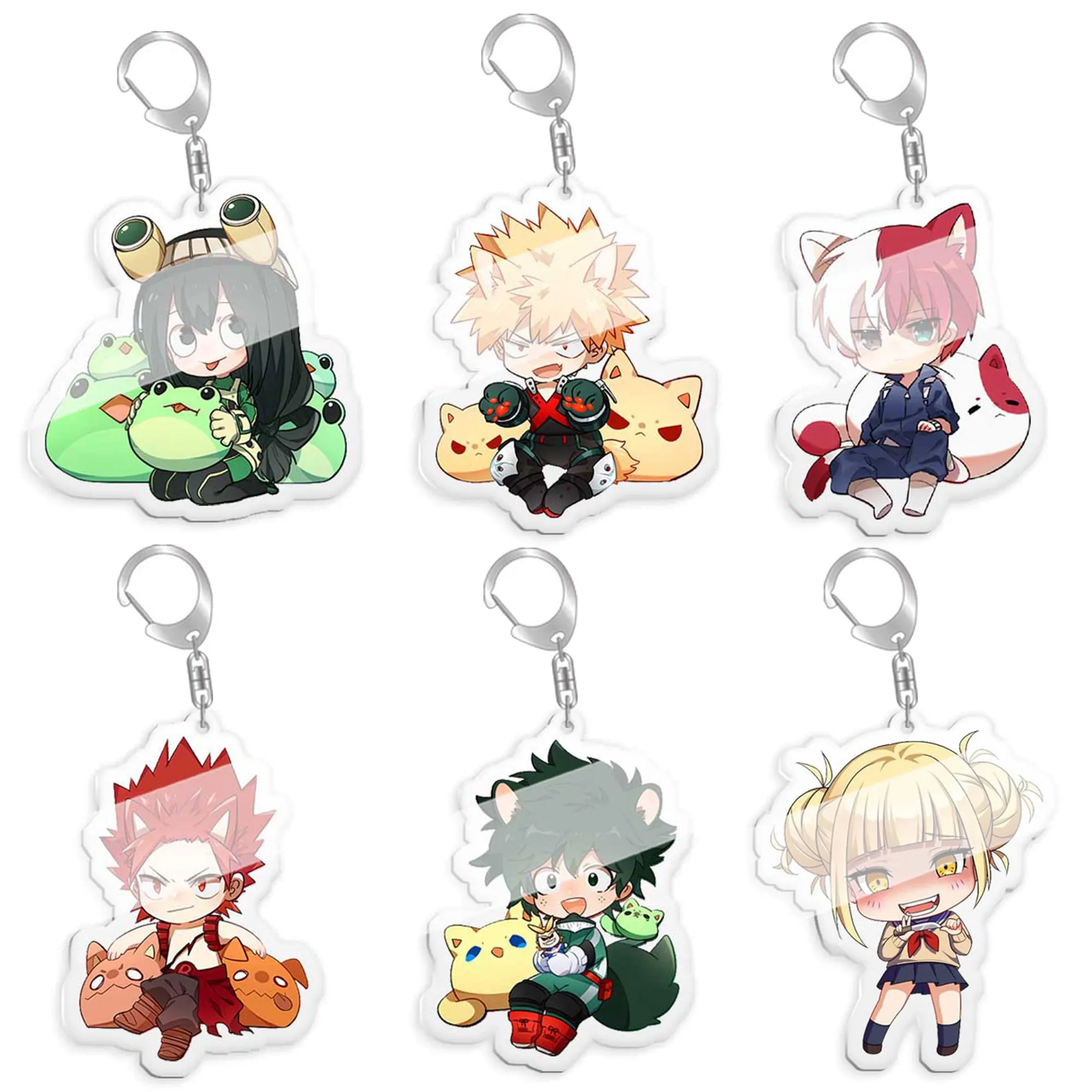 

MHA Anime College Fashion Anime merchandise Keychain Cartoon Character Double Sided Acrylic Key Chain Fans Collection Gift 5cm