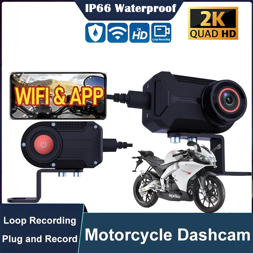 AliExpress WDSZKMYF New 2K QHD WiFi Dash Cam IP66 Waterproof DVR Front Camera for Motorcycle Mountain Bike & Electric Bike Loop recording DVE