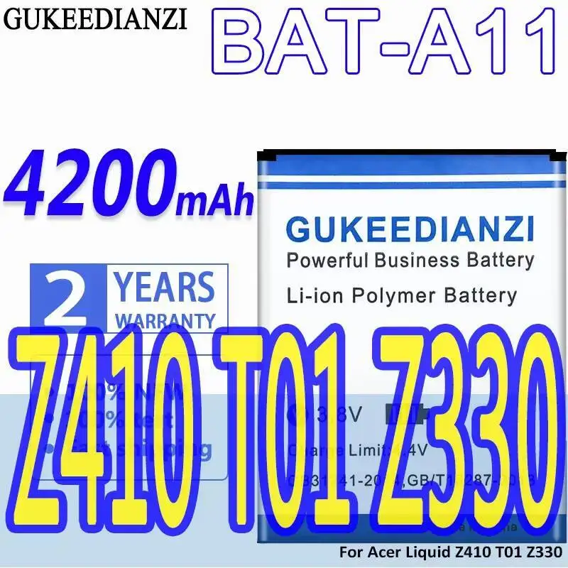

Mobile Phone Battery High Performance 4200Mah For Acer Liquid Z410 T01 Z330 Bat A11 Bat-A11 Premium Replacement
