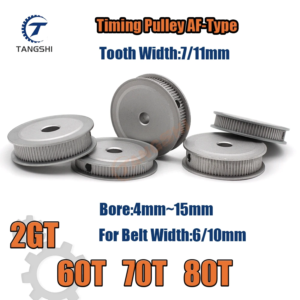 

2GT 60Teeth 70Teeth 80Teeth Timing pulley AF-Type Bore4mm to 15mm Suitable for Belt Width6/10mm GT2 60T 70T 80T 3D printed parts