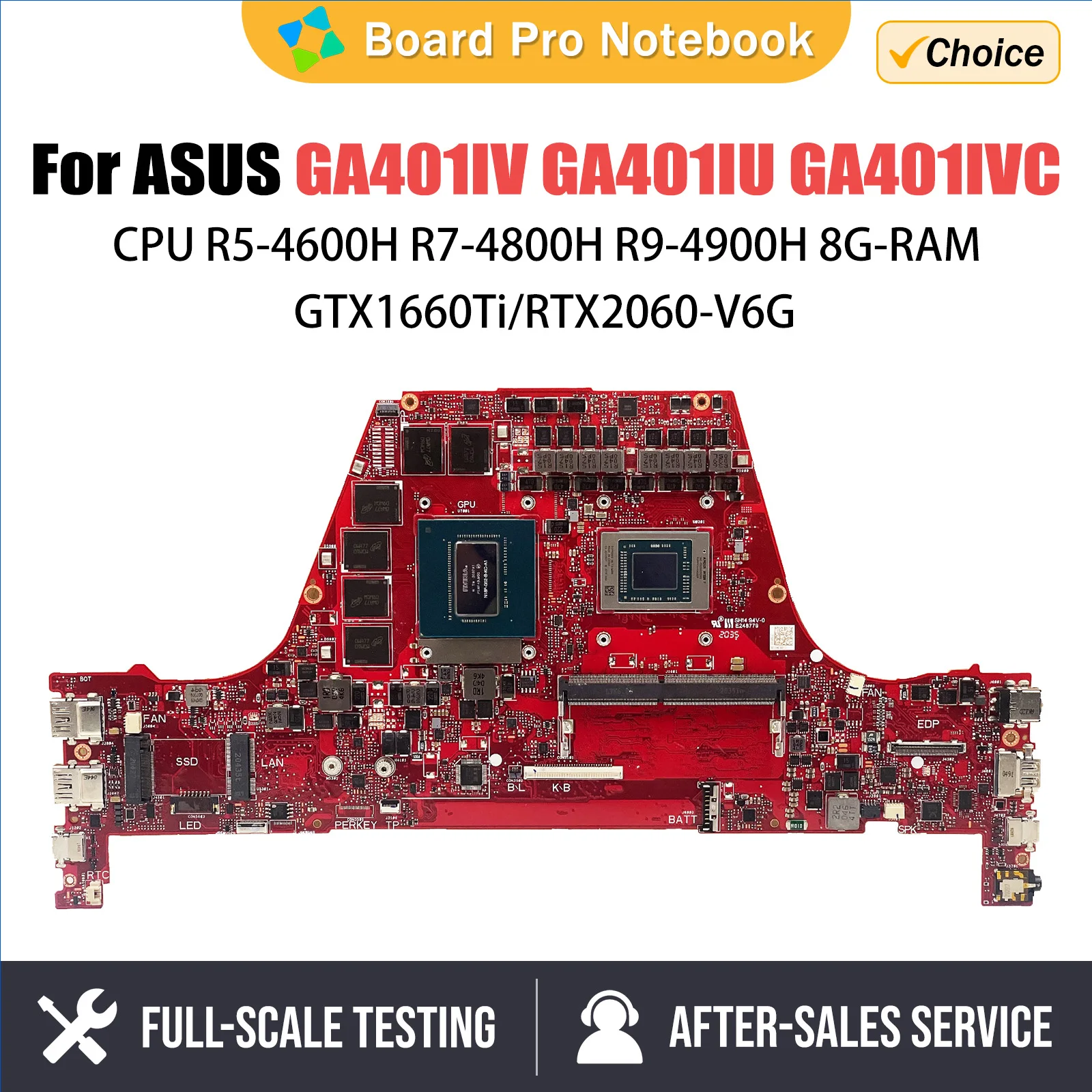 GA401I Mainboard For ASUS ROG Zephyrus G14 GA401IV GA401IU GA401IVC Laptop Motherboard CPU With R5 R7 R9 GTX1660Ti/V6G