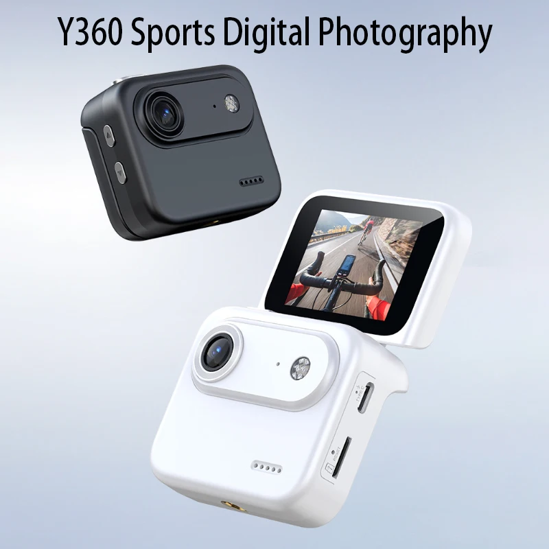 2026 New Y360 4K Action Camera Anti-Shake Flip Screen Panoramic Cam with Chest Mount for Cycling Outdoor Sports Vlog