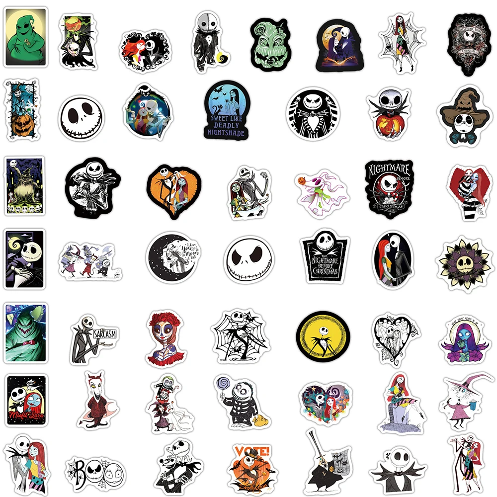 10/30/50/100pcs Disney Anime The Nightmare Before Christmas Stickers Decoration DIY Laptop Phone Skateboard Waterproof Sticker