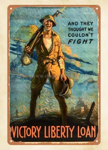 internal decoration WWI Victory Liberty Loan Poster metal tin sign