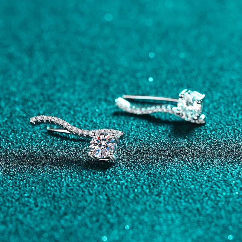 925 الفضة 0.5 قيراط * 2 الأقراط الخطية بسيطة وغير رسمية شخصية الطليعية موضة عالية الجودة زوجين الأقراط #3